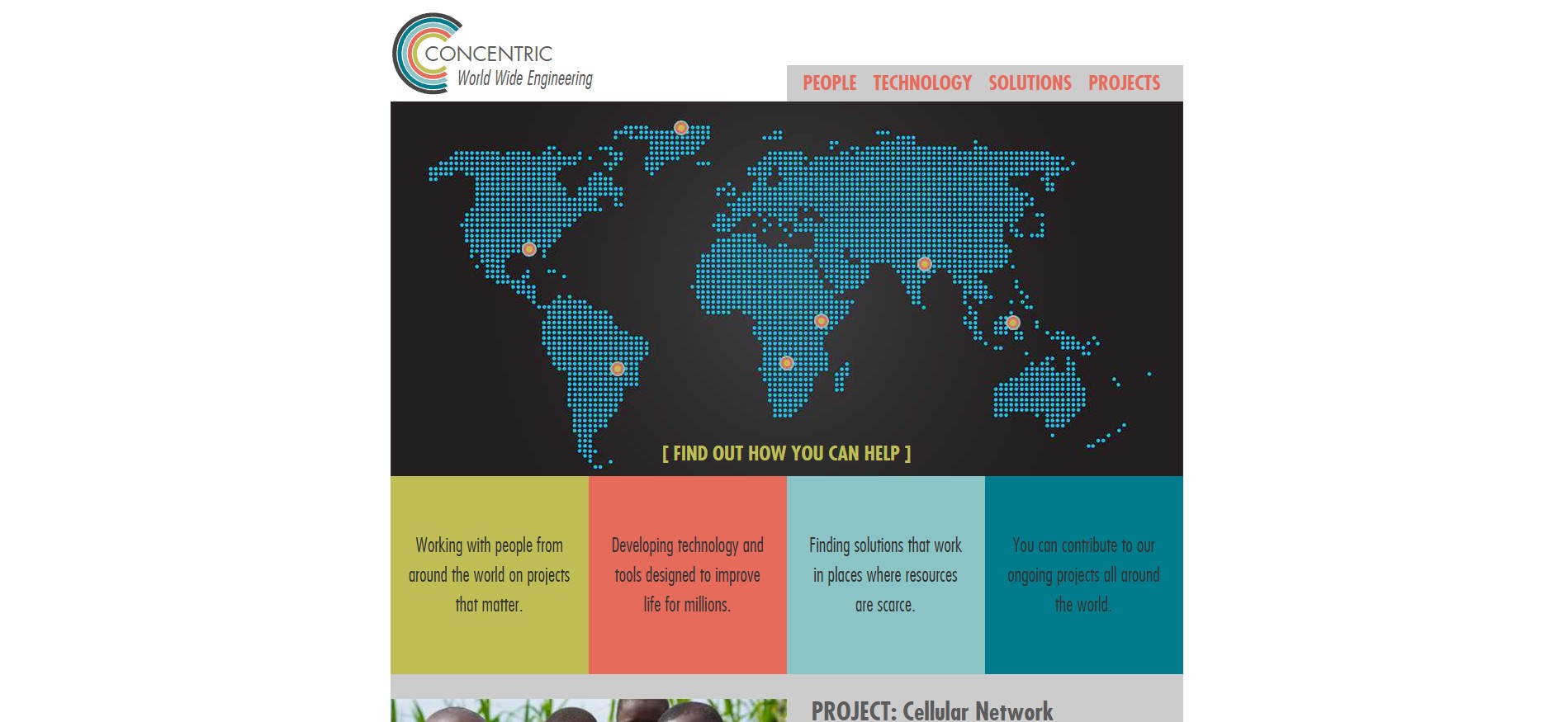 screenshot of website